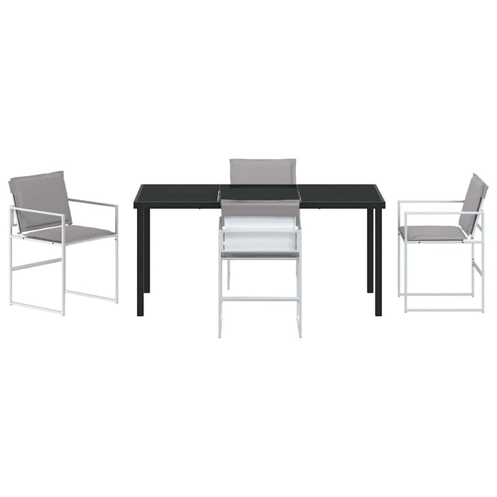 Set de masă pentru grădină 5 pcs Alb 160 x 80 x 73 cm WALTI