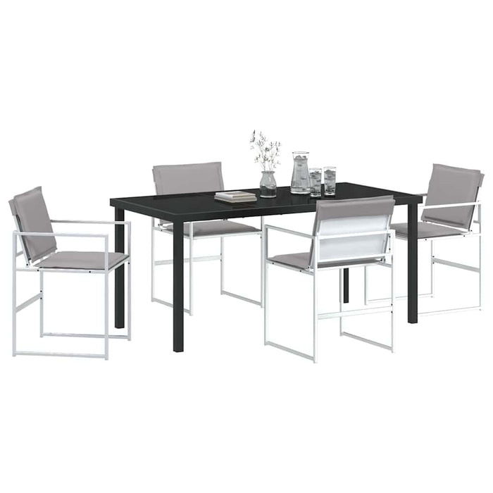 Set de masă pentru grădină 5 pcs Alb 160 x 80 x 73 cm WALTI