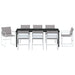 Set de masă pentru grădină 9 pcs Alb Oțel vopsit electrostatic - WALTI WALTI