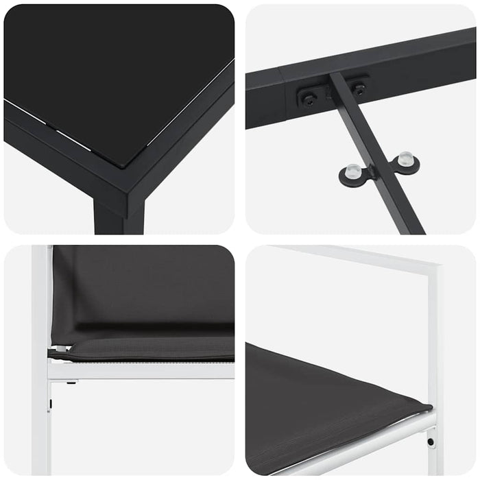 Set de masă pentru grădină 5 pcs Alb Textilene și Oțel WALTI