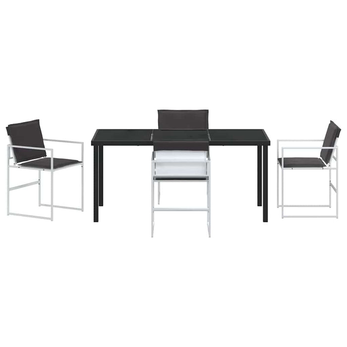Set de masă pentru grădină 5 pcs Alb Textilene și Oțel WALTI