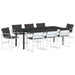 Set de masă pentru grădină 9 pcs Alb Oțel vopsit electrostatic - WALTI WALTI