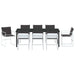 Set de masă pentru grădină 9 pcs Alb Oțel vopsit electrostatic - WALTI WALTI