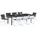 Set de masă pentru grădină 9 pcs Alb Oțel vopsit electrostatic - WALTI WALTI