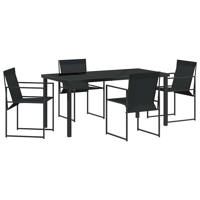 Set de masă pentru grădină 5 pcs Negru Textilene și Oțel - WALTI WALTI