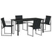 Set de masă pentru grădină 5 pcs Negru Textilene și Oțel - WALTI WALTI