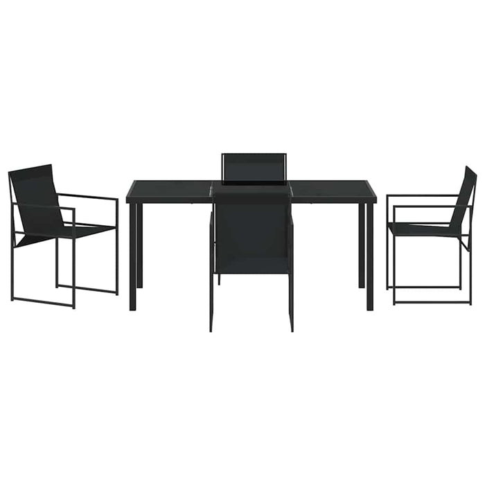 Set de masă pentru grădină 5 pcs Negru Textilene și Oțel - WALTI WALTI