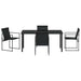 Set de masă pentru grădină 5 pcs Negru Textilene și Oțel - WALTI WALTI