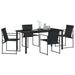 Set de masă pentru grădină 5 pcs Negru Textilene și Oțel - WALTI WALTI
