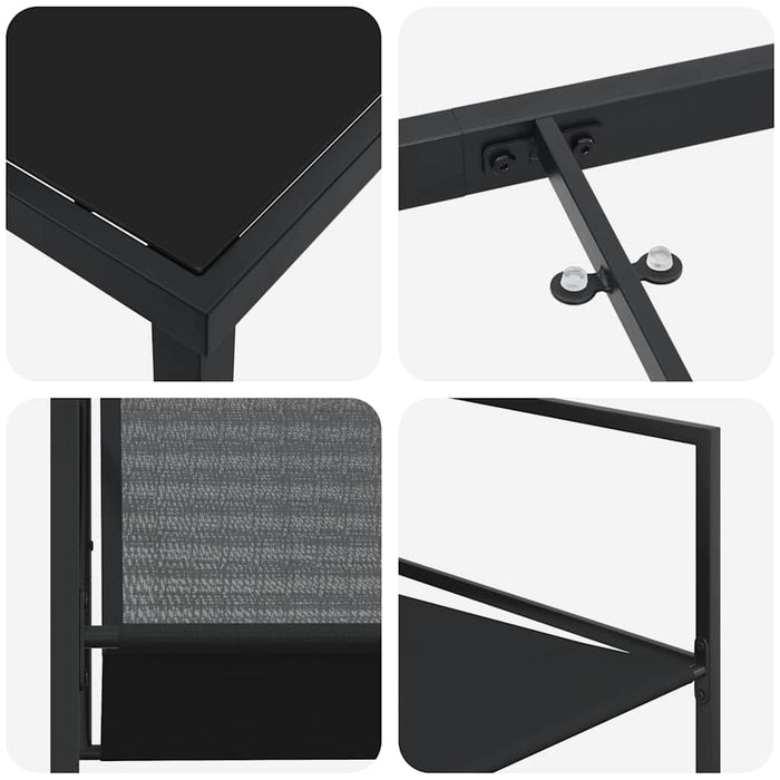 Set de masă pentru grădină 9 pcs Negru - WALTI WALTI