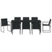 Set de masă pentru grădină 9 pcs Negru - WALTI WALTI
