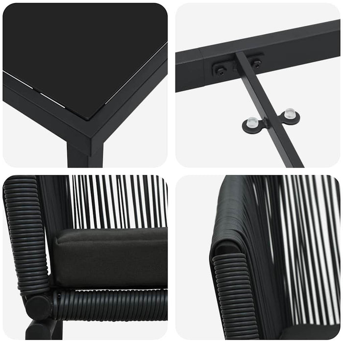 Set de masă pentru grădină 5 pcs Negru - WALTI WALTI
