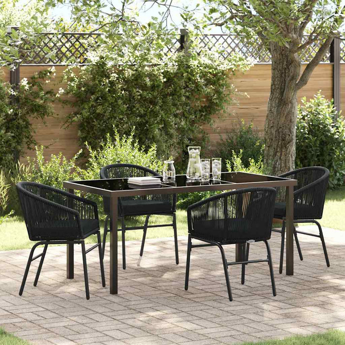 Set de masă pentru grădină 5 pcs Negru - WALTI WALTI