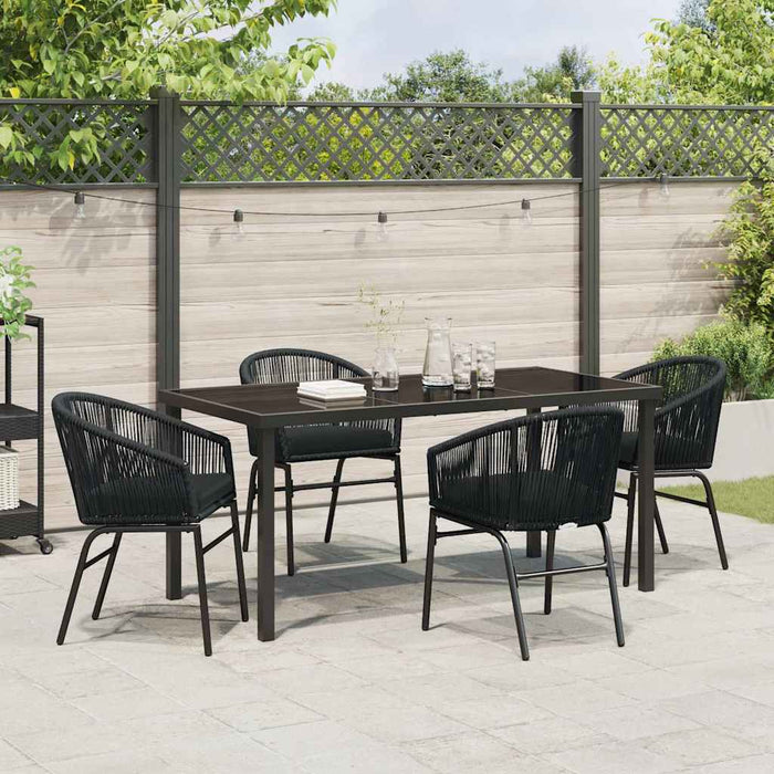 Set de masă pentru grădină 5 pcs Negru - WALTI WALTI