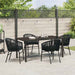 Set de masă pentru grădină 5 pcs Negru - WALTI WALTI