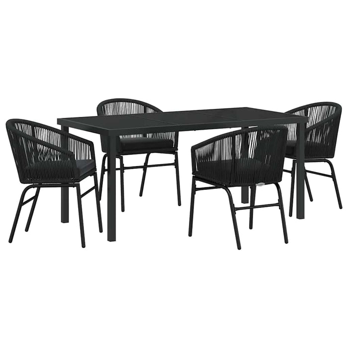 Set de masă pentru grădină 5 pcs Negru - WALTI WALTI