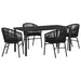 Set de masă pentru grădină 5 pcs Negru - WALTI WALTI