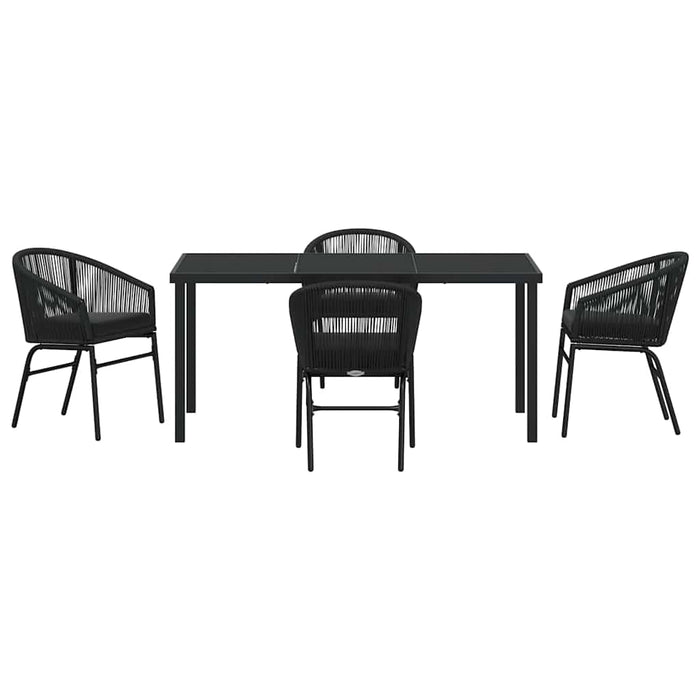 Set de masă pentru grădină 5 pcs Negru - WALTI WALTI