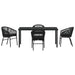 Set de masă pentru grădină 5 pcs Negru - WALTI WALTI