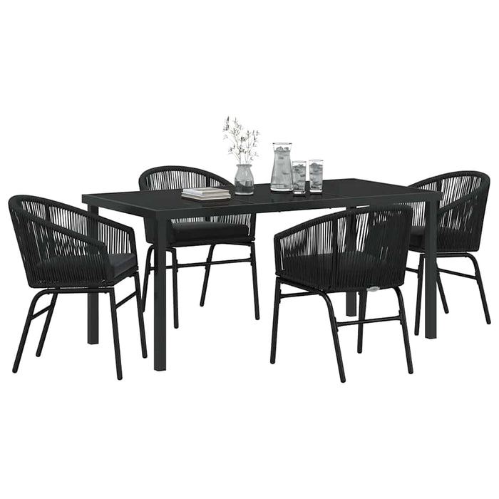 Set de masă pentru grădină 5 pcs Negru - WALTI WALTI