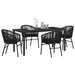 Set de masă pentru grădină 5 pcs Negru - WALTI WALTI