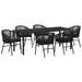 Set de masă pentru grădină 7 pcs Negru - WALTI WALTI