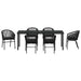 Set de masă pentru grădină 7 pcs Negru - WALTI WALTI