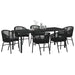 Set de masă pentru grădină 7 pcs Negru - WALTI WALTI