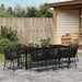 Set de masă pentru grădină 9 pcs Negru - WALTI WALTI