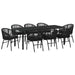 Set de masă pentru grădină 9 pcs Negru - WALTI WALTI