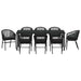 Set de masă pentru grădină 9 pcs Negru - WALTI WALTI