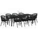 Set de masă pentru grădină 9 pcs Negru - WALTI WALTI