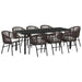 Set de masă pentru grădină 9 pcs Maro Oțel vopsit electrostatic - WALTI WALTI