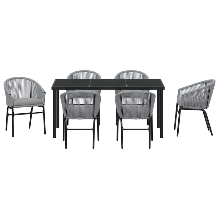 Set de masă pentru grădină 7 pcs Antracit - WALTI WALTI