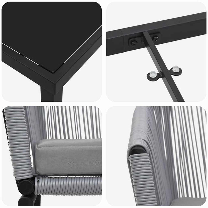 Set de masă pentru grădină 9 pcs Antracit - WALTI WALTI