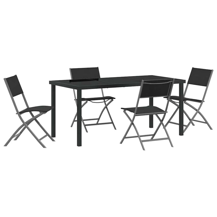 Set de masă pentru grădină 5 pcs Negru - WALTI WALTI