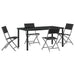 Set de masă pentru grădină 5 pcs Negru - WALTI WALTI