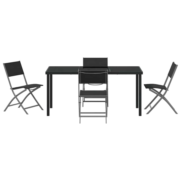 Set de masă pentru grădină 5 pcs Negru - WALTI WALTI