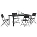 Set de masă pentru grădină 5 pcs Negru - WALTI WALTI