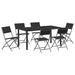 Set de masă pentru grădină 7 pcs Negru - WALTI WALTI