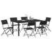 Set de masă pentru grădină 7 pcs Negru - WALTI WALTI