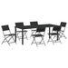 Set de masă pentru grădină 7 pcs Negru - WALTI WALTI