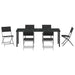Set de masă pentru grădină 7 pcs Negru - WALTI WALTI