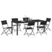 Set de masă pentru grădină 7 pcs Negru - WALTI WALTI