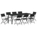 Set de masă pentru grădină 9 pcs Negru - WALTI WALTI