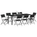 Set de masă pentru grădină 9 pcs Negru - WALTI WALTI