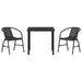 Set de masă pentru grădină 3 pcs Negru Rattan poli - WALTI WALTI