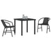 Set de masă pentru grădină 3 pcs Negru Rattan poli - WALTI WALTI
