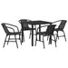 Set de masă pentru grădină 5 pcs Negru Rattan poli - WALTI WALTI