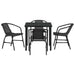 Set de masă pentru grădină 5 pcs Negru Rattan poli - WALTI WALTI